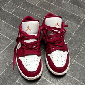 Jordan Red and White Sneakers